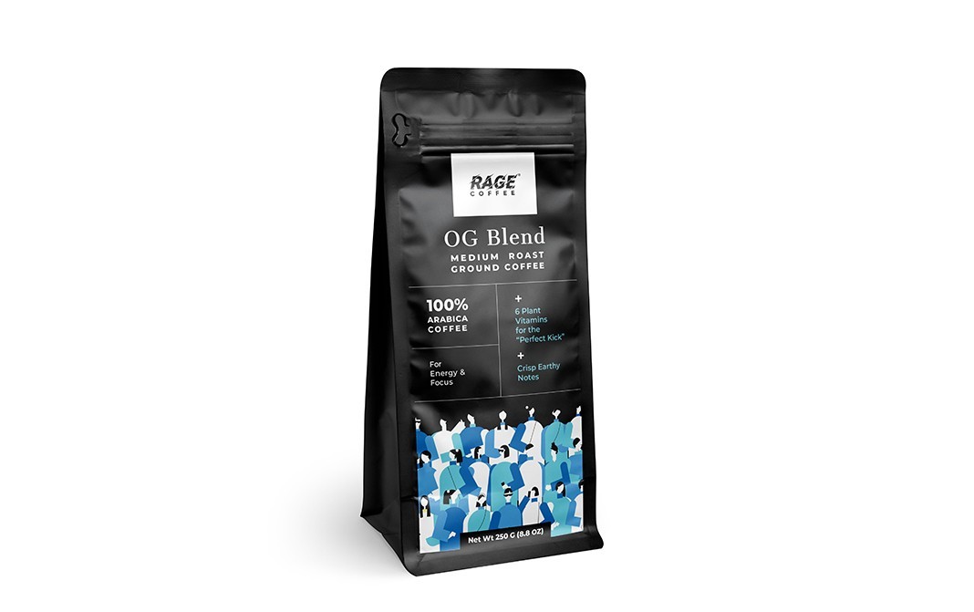 Rage Coffee OG Blend Medium Roast Ground Coffee Aeropress   Pack  250 grams